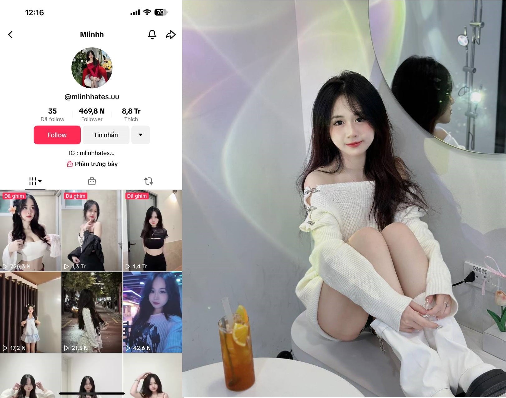 Phim  Sex Clip sex Tiktoker Mlinhhate siêu hấp dẫn